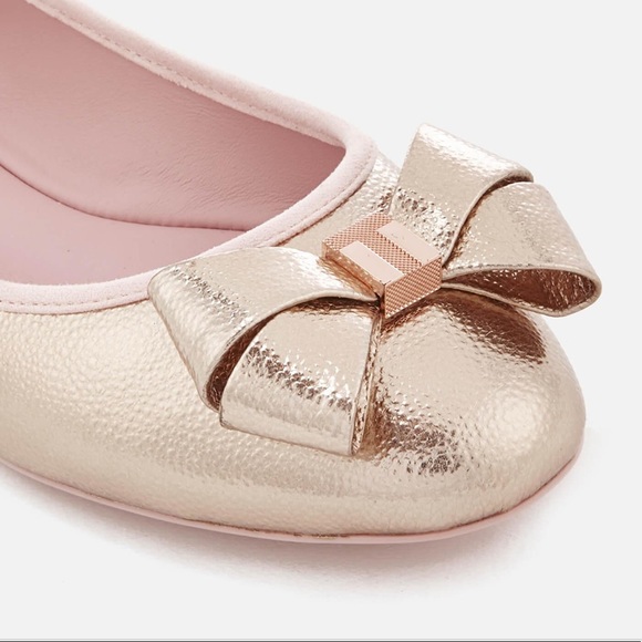 Ted Baker Rose Gold Immet 2 Ballet Flats 5 - Picture 2 of 7